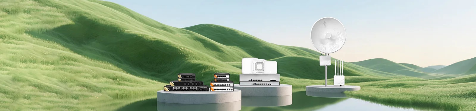 Combined display of gateway, switch, optical access, and home broadband product families